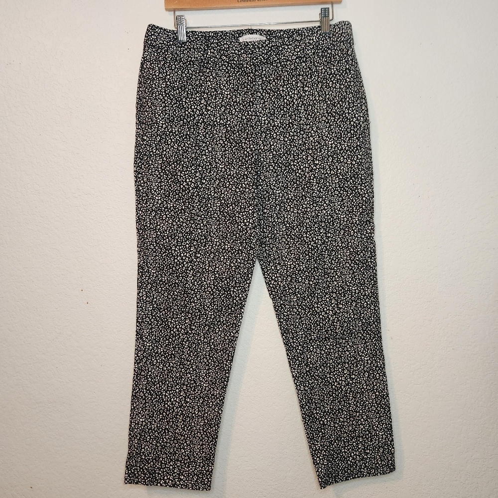 Liz Claiborne Emma Black and White Patterned Pants, Size 12